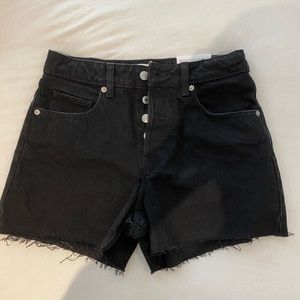 H&M, Black Washed Jean Shorts, Size 4, Never Worn